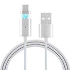 2A USB to USB-C / Type-C Charging + Transmission Metal Magnetic Adsorption Braided Data Cable, Length: 1m(Silver) - 1