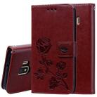 Rose Embossed Horizontal Flip PU Leather Case for Galaxy J2 Core, with Holder & Card Slots & Wallet (Brown) - 1