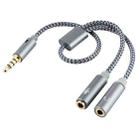 HY191 2 in 1 3.5mm Male to Microphone + Audio Female Braided Audio Cable, Length: 26cm - 1