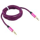 3 PCS K10 3.5mm Male to Male Nylon Braided Audio Cable, Length: 1m(Rose Red) - 3