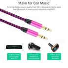3 PCS K10 3.5mm Male to Male Nylon Braided Audio Cable, Length: 1m(Rose Red) - 6