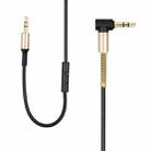 hoco UPA02 AUX Spring Audio Cable with Microphone, Support Call & Wire Control Function, Cable Length: 2m(Black) - 1