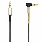 hoco UPA02 AUX Spring Audio Cable without Microphone, Cable Length: 1m(Black) - 1