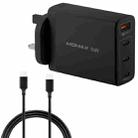 MOMAX 100W 4-Port GaN PD Fast Charging Charger Kit, UK Plug (Black) - 1