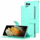 For Samsung Galaxy S21+ 5G GOOSPERY BLUE MOON Crazy Horse Texture Horizontal Flip Leather Case With Bracket & Card Slot & Wallet(Mint Green) - 1