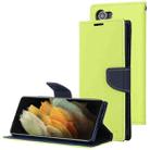 For Samsung Galaxy S21 5G GOOSPERY FANCY DIARY Horizontal Flip PU Leather Case with Holder & Card Slots & Wallet (Green) - 1