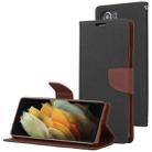 For Samsung Galaxy S21 Ultra 5G GOOSPERY FANCY DIARY Horizontal Flip PU Leather Case with Holder & Card Slots & Wallet (Black) - 1