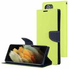 For Samsung Galaxy S21 Ultra 5G GOOSPERY FANCY DIARY Horizontal Flip PU Leather Case with Holder & Card Slots & Wallet (Green) - 1