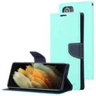 For Samsung Galaxy S21 Ultra 5G GOOSPERY FANCY DIARY Horizontal Flip PU Leather Case with Holder & Card Slots & Wallet (Mint Green) - 1