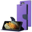 For Samsung Galaxy S21 Ultra 5G GOOSPERY FANCY DIARY Horizontal Flip PU Leather Case with Holder & Card Slots & Wallet (Purple) - 1