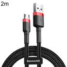 Baseus 2m 1.5A USB to Micro USB Cafule Double-sided Insertion Braided Cord Data Sync Charge Cable (Red Black)  - 1