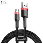 Baseus 1m 2.4A USB to Micro USB Cafule Double-sided Insertion Braided Cord Data Sync Charging Cable (Red Black) - 1