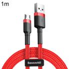 Baseus 1m 2.4A USB to Micro USB Cafule Double-sided Insertion Braided Cord Data Sync Charging Cable(Red) - 1