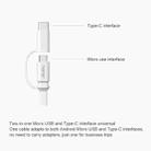 Original Honor AP55S 2 in 1 2A USB to USB-C / Type-C + Micro USB Interface Charging and Transmission Data Cable, Cable Length: 1.5m (White) - 4