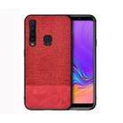 Shockproof Splicing PU + Cloth Protective Case for Galaxy A9 (2018) (Red) - 1