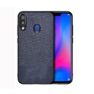 Shockproof Splicing PU + Cloth Protective Case for Galaxy M20 (Blue) - 1