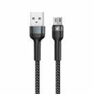 REMAX RC-124m 1m 2.4A USB to Micro USB Aluminum Alloy Braid Fast Charging Data Cable(Black) - 1