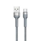 REMAX RC-170 Jany Series 1m 5A USB to USB-C / Type-C Aluminum Alloy Braid Fast Charging Data Cable (Silver) - 1