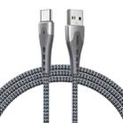 REMAX RC-150a KAWAY Series 1m 2.4A USB to USB-C / Type-C Aluminum Alloy Braid Fast Charging Data Cable(Silver) - 1