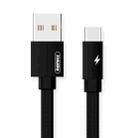 REMAX RC-094a 2m 2.4A USB to USB-C / Type-C Aluminum Alloy Braid Fast Charging Data Cable (Black) - 1