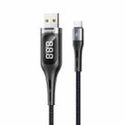 REMAX RC-096a Leader 1.2m 2.1 USB to USB-C / Type-C Intelligent Digital Display Aluminum Alloy Braid Fast Charging Data Cable - 1