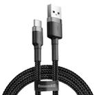 Baseus 2A Type-C / USB-C Cafule Tough Charging Cable, Length: 3m(Black Grey) - 1