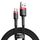 Baseus 2A Type-C / USB-C Cafule Tough Charging Cable, Length: 3m(Red + Black) - 1