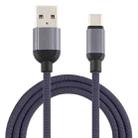 3A USB to USB-C / Type-C Braided Data Cable, Cable Length: 1m (Grey) - 1