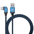 MOMAX 1.2m 5A USB to Type-C / USB-C Elbow Braided Data Sync Charge Cable(Blue) - 1