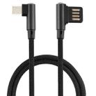2A USB Elbow to USB-C / Type-C Elbow Braided Data Cable, Cable Length: 1m (Black) - 1