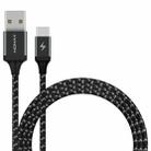 MOMAX 1m 3A USB to Type-C / USB-C Braided Data Sync Charge Cable(Dark Gray) - 1