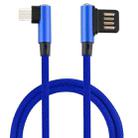 2A USB Elbow to Micro USB Elbow Braided Data Cable, Cable Length: 1m (Blue) - 1