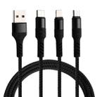 Micro USB / 8 Pin / Type-C to USB High Speed Weave Charging Cable(Black) - 1