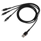 Micro USB / 8 Pin / Type-C to USB High Speed Weave Charging Cable(Black) - 2