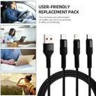 Micro USB / 8 Pin / Type-C to USB High Speed Weave Charging Cable(Black) - 5
