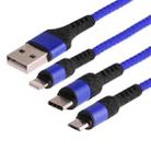 Micro USB / 8 Pin / Type-C to USB High Speed Weave Charging Cable(Blue) - 3