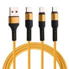Micro USB / 8 Pin / Type-C to USB High Speed Weave Charging Cable(Yellow) - 1