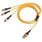 Micro USB / 8 Pin / Type-C to USB High Speed Weave Charging Cable(Yellow) - 2