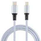 2A USB to USB-C / Type-C Braided Data Cable, Cable Length: 1m (Silver) - 1