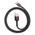 Baseus Kevlar 50cm 3A Max USB to USB-C / Type-C Data Sync Charge Cable(Red+Black) - 1