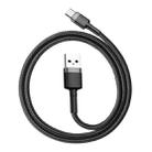 Baseus Kevlar 50cm 3A Max USB to USB-C / Type-C Data Sync Charge Cable(Grey+Black) - 1