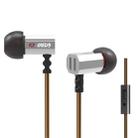 KZ ED9 3.5mm L Type In-Ear Style Wire Control Earphone, For iPhone, iPad, Galaxy, Huawei, Xiaomi, LG, HTC and Other Smart(Silver) - 1