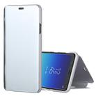 Mirror Clear View Horizontal Flip PU Leather Case for Galaxy A9 Star , with Holder(Silver) - 1