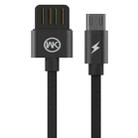 WK WDC-055m 2.4A Micro USB Babylon Aluminum Alloy Charging Data Cable, Length: 1m(Black) - 1