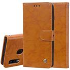 Business Style Oil Wax Texture Horizontal Flip Leather Case for Galaxy A20e, with Holder & Card Slots & Wallet (Brown) - 1