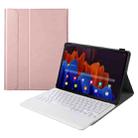 A970 Detachable Bluetooth Keyboard Ultrathin Horizontal Flip Leather Tablet Case for Samsung Galaxy Tab S7 FE T730 / T736 / S7+ T970 / T975 / T976(Rose Gold) - 1