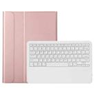 A970B Detachable Bluetooth Keyboard Ultrathin Horizontal Flip Leather Tablet Case with Pen Slot for Samsung Galaxy Tab S7 FE T730 / T736 / S7+ T970 / T975 / T976(Rose Gold) - 2