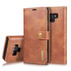 DG.MING Crazy Horse Texture Flip Detachable Magnetic Leather Case for Galaxy Note 9, with Holder & Card Slots & Wallet(Brown) - 1