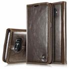 CaseMe-003 for Galaxy S7 Edge PU + PC Business Style Crazy Horse Texture Horizontal Flip Leather Case with Holder & Card Slots & Wallet(Brown) - 1