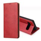 Dermis Texture PU Horizontal Flip Leather Case for Galaxy S10 Plus, with Holder & Card Slots & Wallet(Red) - 1